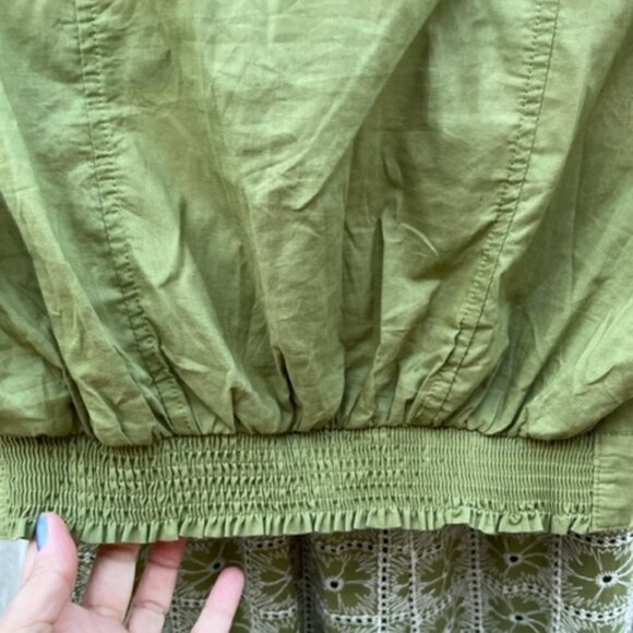 SOLD Anthropologie Luna Moon Eyelet Embroidered Floral Green 2 Piece Pants Top L - Picture 11 of 15
